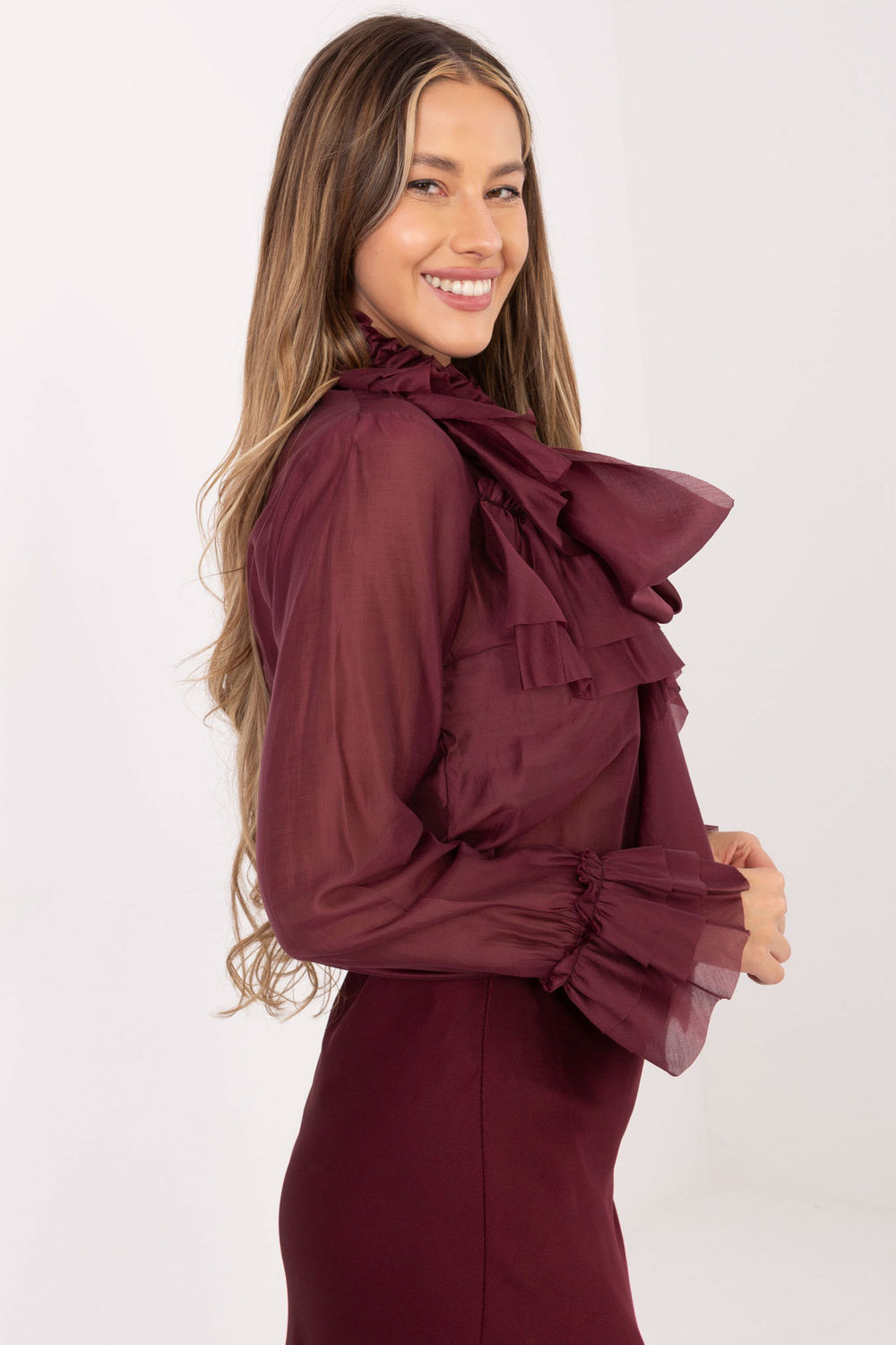 Chemise manche longue rouge – Image 2